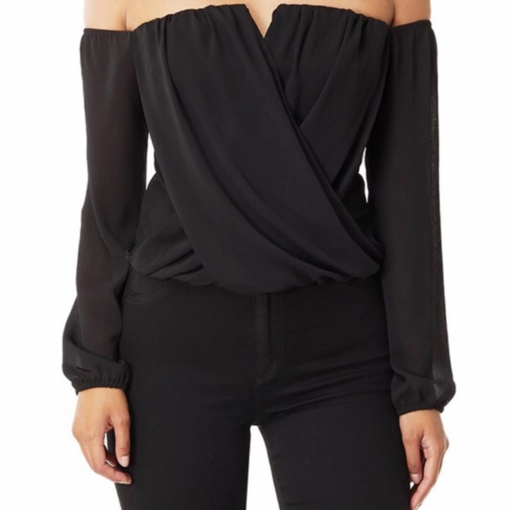 Chic Off-Shoulder Black Crop Top